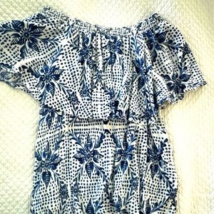 Show me your MUMU. Off shoulder floral top.